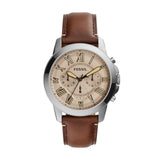 Fossil Grant Chronograph Brown Dial Brown Leather Strap Watch for Men - FS5214 Authentic Buy Shop Now