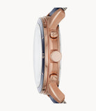 Fossil Grant Sport Chronograph Blue Dial Blue Leather Strap Watch for Men - FS5237 Authentic Buy Shop Now