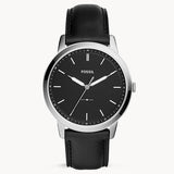 Fossil The Minimalist Three Hand Black Dial Black Leather Strap Watch for Men - FS5398 Authentic Buy Shop Now