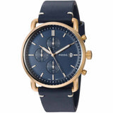 Fossil The Commuter Blue Dial Blue Leather Strap Watch for Men - FS5404 Authentic Buy Shop Now