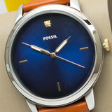 Fossil The Minimalist 3H Blue Dial Brown Leather Strap Watch for Men - FS5499 Authentic Buy Shop Now