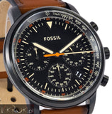 Fossil Goodwin Luggage Chronograph Black Dial Brown Leather Strap Watch for Men - FS5501 Authentic Buy Shop Now