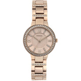 Fossil Virginia Pink Dial Pink Steel Strap Watch for Women - ES4482 Authentic Buy Shop Now