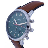 Fossil Neutra Chronograph Green Dial Brown Leather Strap Watch for Men - FS5735 Authentic Buy Shop Now