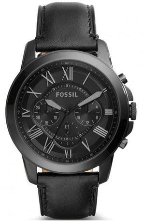 Fossil Grant Chronograph Black Dial Black Leather Strap Watch for Men - FS5132 Authentic Buy Shop Now