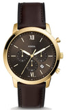 Fossil Neutra Chronograph Brown Dial Brown Leather Strap Watch for Men - FS5763 Authentic Buy Shop Now
