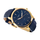 Fossil The Minimalist 3H Analog Blue Dial Blue Leather Strap Watch for Men - FS5789 Authentic Buy Shop Now