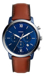 Fossil Neutra Chronograph Blue Dial Brown Leather Strap Watch for Men - FS5791 Authentic Buy Shop Now