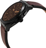 Fossil Everett Chronograph Black Dial Brown Leather Strap Watch for Men - FS5798 Authentic Buy Shop Now
