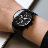 Fossil Townsman Chronograph Black Dial Black Steel Strap Watch for Men - FS5379 Authentic Buy Shop Now