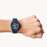 Fossil Bronson Chronograph Blue Dial Blue Steel Strap Watch for Men - FS5916 Authentic Buy Shop Now