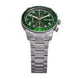 Fossil Sport Tourer Chronograph Green Dial Silver Steel Strap Watch for Men - FS6048 Authentic Buy Shop Now