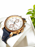 Fossil Original Boyfriend Chronograph White Dial Navy Blue Leather Strap Watch for Women - ES3838 Authentic Buy Shop Now