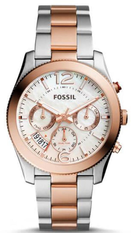 Fossil Perfect Boyfriend Mother of Pearl Dial Two Tone Steel Strap Watch for Women - ES4135 Authentic Buy Shop Now