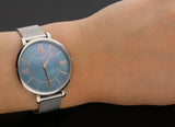 Fossil Jacqueline Mother of Pearl Blue Dial Silver Mesh Strap Watch for Women - ES4322 Authentic Buy Shop Now