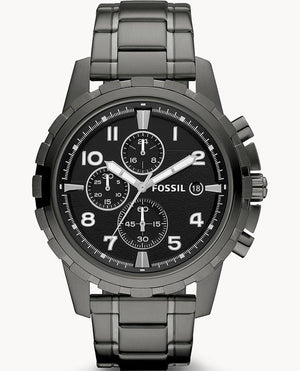Fossil Dean Chronograph Black Dial Black Steel Strap Watch for Men - FS4721 Authentic Buy Shop Now