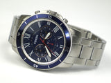 Fossil Grant Sport Chronograph Blue Dial Silver Steel Strap Watch for Men - FS5238 Authentic Buy Shop Now