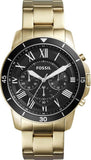 Fossil Inscription Automatic Black Dial Gold Steel Strap Watch for Men - FS5267 Authentic Buy Shop Now