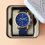 Fossil The Commuter Blue Dial Blue Leather Strap Watch for Men - FS5404 Authentic Buy Shop Now