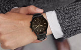 Fossil Goodwin Chronograph Black Dial Black Leather Strap Watch for Men - FS5585 Authentic Buy Shop Now