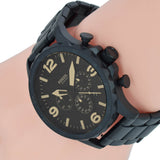 Fossil Nate Chrongraph Ion Plated Black Dial Black Steel Strap Watch for Men - JR1356 Authentic Buy Shop Now