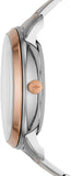 Fossil Neutra Automatic Skeleton White Dial Two Tone Steel Strap Watch for Men - ME3196 Authentic Buy Shop Now