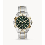 Fossil Garrett Chronograph Green Dial Two Tone Steel Strap Watch for Men - FS5622 Authentic Buy Shop Now