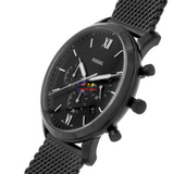 Fossil Neutra Chronograph Blue Dial Silver Mesh Bracelet Watch for Men - FS5383 Authentic Buy Shop Now