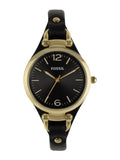 Fossil Georgia Black Dial Black Leather Strap Watch for Women - ES3148 Authentic Buy Shop Now