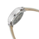 Fossil Boyfriend Automatic Skeleton Silver Dial White Leather Strap Watch for Women - ME3069 Authentic Buy Shop Now