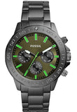 Fossil Bannon Multifunction Chronograph Green Dial Grey Steel Strap Watch for Men - BQ2504 Authentic Buy Shop Now