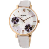 Fossil Jacqueline Mother of Pearl Dial Grey Leather Strap Watch for Women - ES4672 Authentic Buy Shop Now