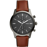 Fossil Townsman Chronograph Gray Dial Brown Leather Strap Watch for Men - FS5522 Authentic Buy Shop Now