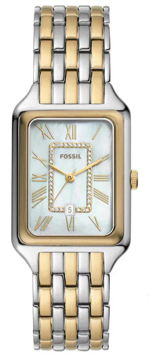 Fossil Raquel Three Hand Mother of Pearl Dial Two Tone Steel Strap Watch For Women - ES5305 Authentic Buy Shop Now