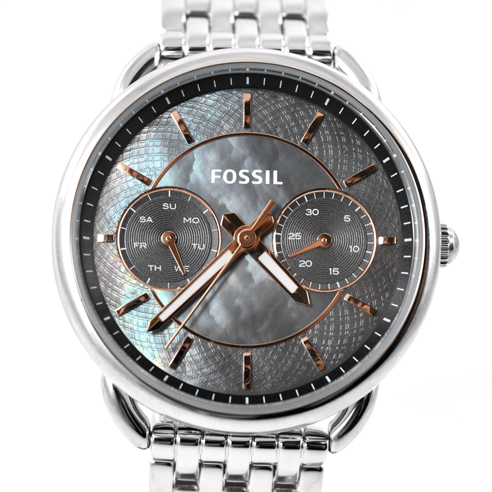 Fossil Tailor Mother of Pearl Black Dial Silver Steel Strap Watch for Women - ES3911 Authentic Buy Shop Now