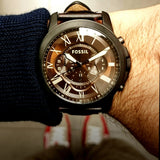 Fossil Grant Chronograph Brown Dial Brown Leather Strap Watch for Men - FS5088 Authentic Buy Shop Now