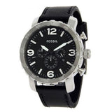 Fossil Nate Chronograph Black Dial Black Leather Strap Watch for Men - JR1436 Authentic Buy Shop Now