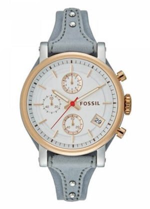 Fossil Original Boyfriend White Dial Light Blue Leather Strap Watch for Women - ES4045 Authentic Buy Shop Now