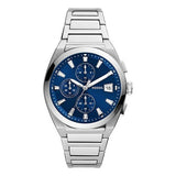 Fossil Everett Chronograph Blue Dial Silver Steel Strap Watch for Men - FS5795 Authentic Buy Shop Now