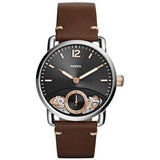 Fossil The Commuter Twist Black Dial Brown Leather Strap Watch for Men - ME1165 Authentic Buy Shop Now
