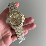 Michael Kors Everest Chronograph Crystals Gold Dial Gold Steel Strap Watch For Women - MK7254 Authentic Buy Shop Now