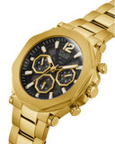 Guess Edge Chronograph Black Dial Gold Steel Strap Watch For Men - GW0539G2 Authentic Buy Shop Now