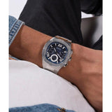 Guess Headliner Multifunction Blue Dial Silver Steel Strap Watch For Men - GW0572G1 Authentic Buy Shop Now