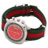 Gucci Grip Quartz Chronograph Red Dial Two Tone NATO Strap Watch for Men - YA157304 Authentic Buy Shop Now