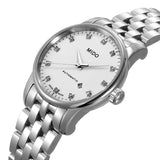 Mido Baroncelli III Automatic Diamonds White Dial Silver Steel Strap Watch For Women - M7600.4.66.1 Authentic Buy Shop Now
