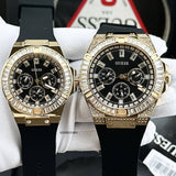 Guess Baguette Crystals Black Dial Black Silicone Strap Watch For Men - GW0208G1 Authentic Buy Shop Now