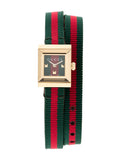 Gucci G-Frame Multicolored Dial Two Tone Nylon Strap Watch For Women - YA128527 Authentic Buy Shop Now