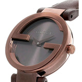 Gucci G Interlocking Brown Dial Brown Leather Strap Watch For Women - YA133504 Authentic Buy Shop Now