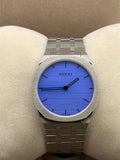 Gucci 25H Quartz Blue Dial Silver Steel Strap Unisex Watch - YA163408 Authentic Buy Shop Now