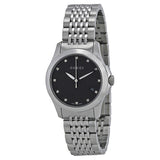 Gucci G Timeless Diamonds Black Dial Silver Steel Strap Watch For Men - YA126405 Authentic Buy Shop Now